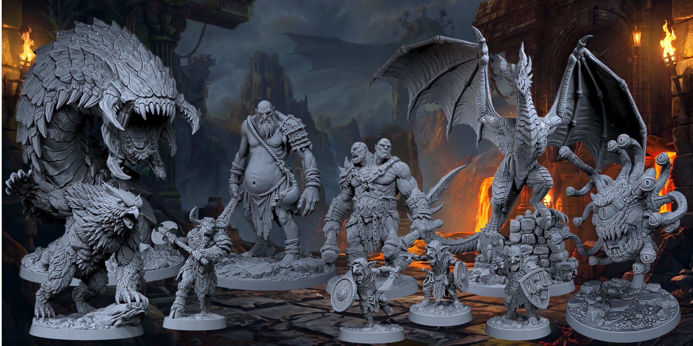 My Dungeon Monsters Collection — full miniature lineup
