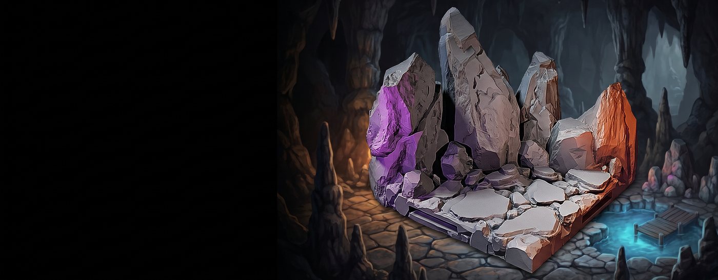Cueva modular Fix-Click con cristales de colores